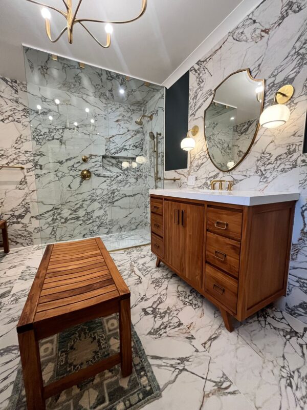 modern bathroom shower with high quality tile installation